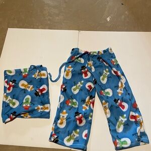 Cozy Blue Snowman Kids Pants